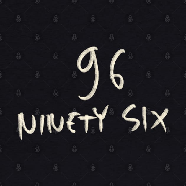 Hand Drawn Letter Number 96 Ninety Six by Saestu Mbathi